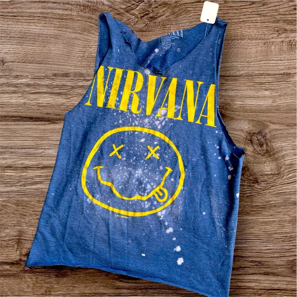 NIRVANA Blue and Yellow Tank Top